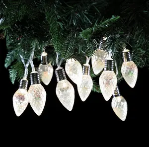 10 Faceted Cone Lights Iridescent - Battery Operated