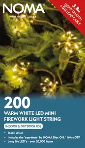 10 MINI WARM WHITE FIREWORK STRING LIGHTS - 200 LEDS - image 1