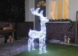 115cm Lit White Soft Acrylic Reindeer