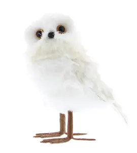 13cm White Bristle Owl