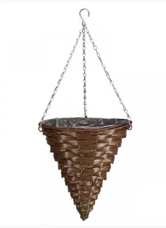 14in Hazel Faux Rattan Hanging Cone