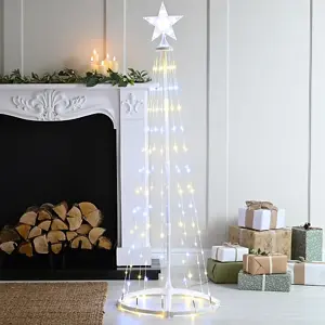 150cm warm white/white cone tree-multifunction