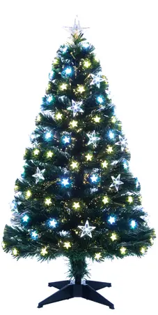 150cm White and Warm White Fibre Optic Tree