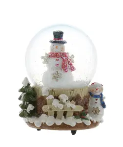 16cm Wind Up Musical Snowman Snowglobe