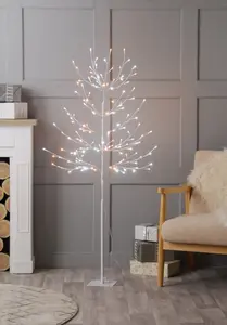 180cm white and warm white glow-worm led twig tree