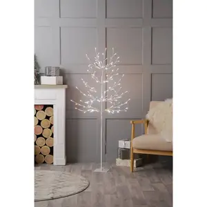 180cm white and warm white glow-worm led twig tree