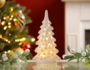 18cm Battery Operated Lit Porcelain White Tree