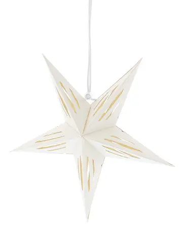 19cm Hanging White Paper 5 Pointed Star