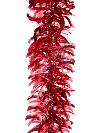 200cm x 10cm s-cut christmas red tinsel