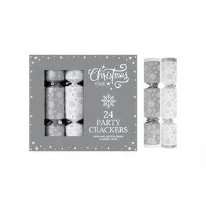 24 Pk 9" Silver Stars Cracker Party Box