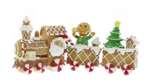 24cm gingerbread resin/metal train with characters