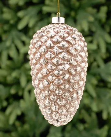 24cm Gold Glass Pine Cone