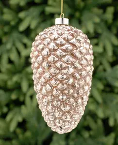 24cm Gold Glass Pine Cone