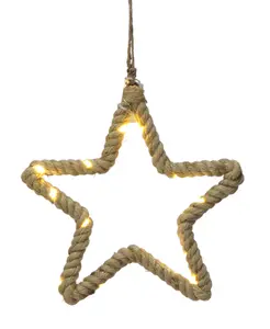 25cm Battery Operated Lit Rope Star