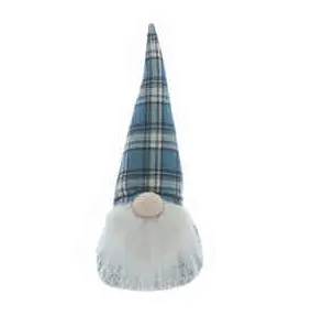 25cm Gonk with Beard Wearing Blue Tartan Hat