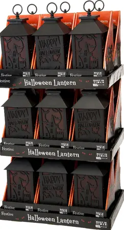 27cm 2 Assorted Battery Operated Halloween Flame Lanterns