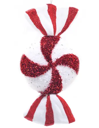 28cm hanging red / white candy stripe sweet shape