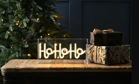 30cm Warm White Neon Flex HO HO HO Sign -Usb