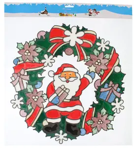 40cm x 40cm santa wreath window cling