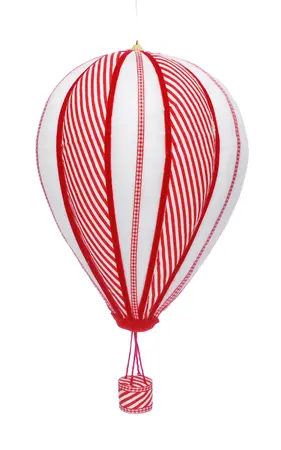 41cm hanging fabric red / white hot air balloon