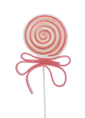 49cm Dark Pink/White Swirl Lollipop Stem