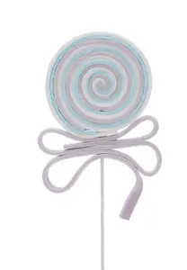 49cm pink/white swirl lollipop stem