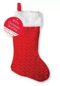 50cm red stocking with white fur trim