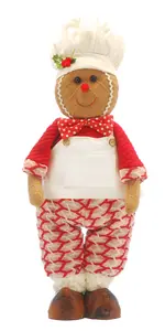 60cm Red/White Standing Gingerbread Man Chef