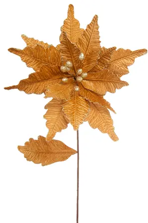 68cm gold velvet poinsettia stem