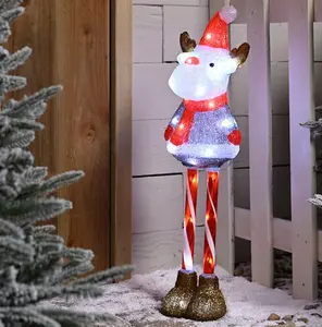 70cm lit acrylic candy cane leg reindeer