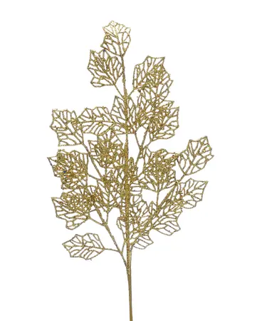 75cm gold glitter fern leaf stem