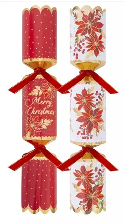 8 PREMIUM RED POINSETTIA 12.5" CRACKERS - image 2