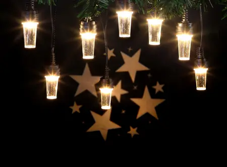 8 WARM WHITE STAR PATTERN PROJECTOR STRING LIGHTS