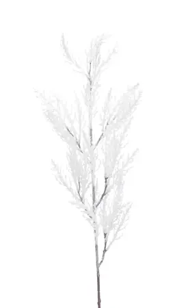 83cm White Glitter Fern Stem