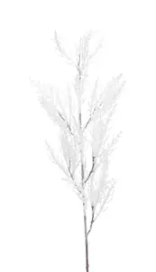 83cm White Glitter Fern Stem