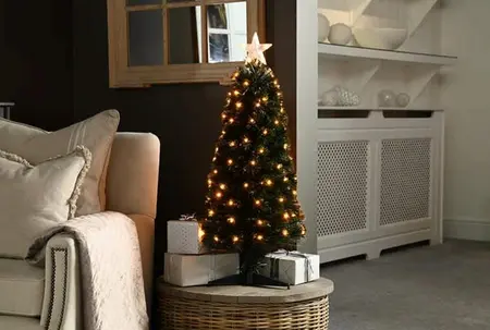 90cm warm white slim fibre optic tree