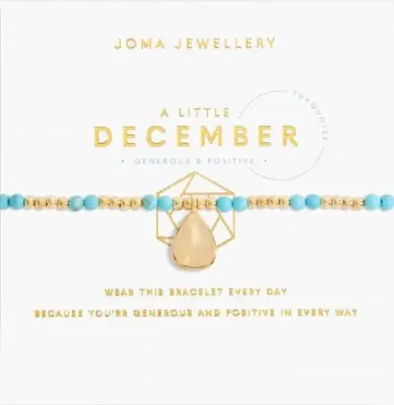 A LITTLE | BIRTHSTONE DECEMBER TURQUOISE | Gold | Bracelet | 17.5cm stretch