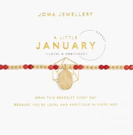 A LITTLE | BIRTHSTONE JANUARY GARNET | Gold | Bracelet | 17.5cm stretch