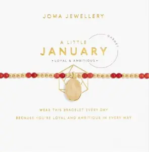 A LITTLE | BIRTHSTONE JANUARY GARNET | Gold | Bracelet | 17.5cm stretch