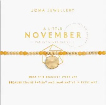 A LITTLE | BIRTHSTONE NOVEMBER YELLOW QUARTZ | Gold | Bracelet | 17.5cm stretch - image 1