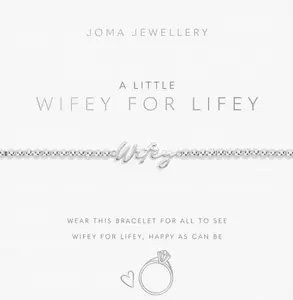 A LITTLE | WIFEY FOR LIFEY | Silver Plated | Bracelet | 17.5cm stretch - image 1