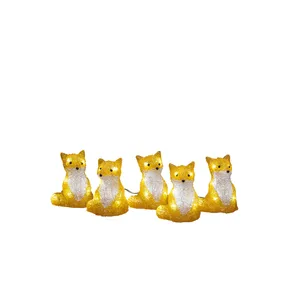 Acrylic Foxes 5 Piece Set LED