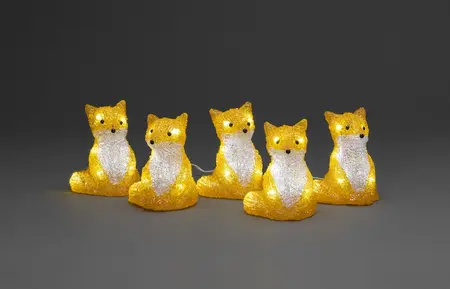 Acrylic Foxes 5 Piece Set LED - image 1