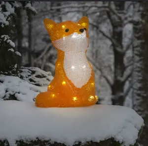 Acrylic Sitting Fox 27cm LED