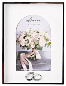 Amore Box Arch Photo Frame with Rings 4" x 6"