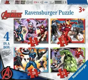 Avengers Assemble, 4 in a Box - 12 + 16 + 20 + 24 Pieces Puzzle