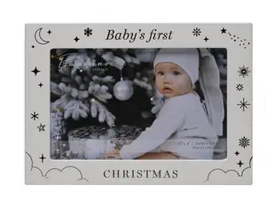 Bambino White Photo Frame 6" x 4" - 1st Christmas