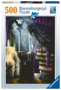 Black Cat and Raven 500 Piece Jigsaw Puzzle