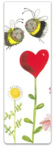 Bm44 Love Heart Bees Bookmark