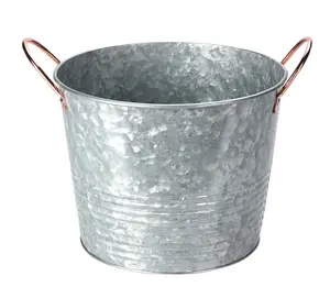 Bucket Zinc Metal With Handles